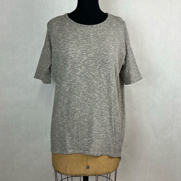 LLR Oversized Tunic Shirt Top Black White Gray Stripe Sz XXS LuLaRoe - Picture 1 of 7